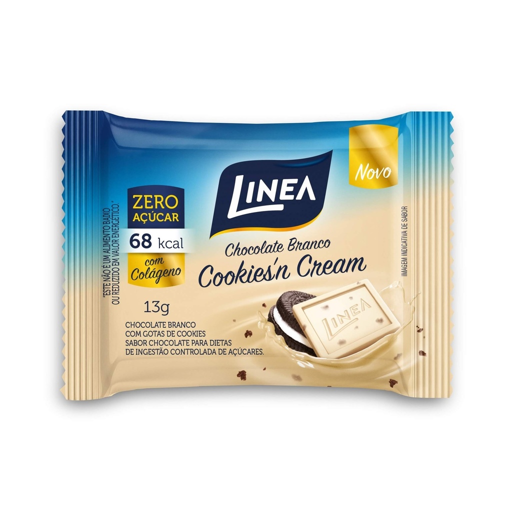 Linea Chocolate Branco Cookies'n Cream Zero Açúcar 13 G 