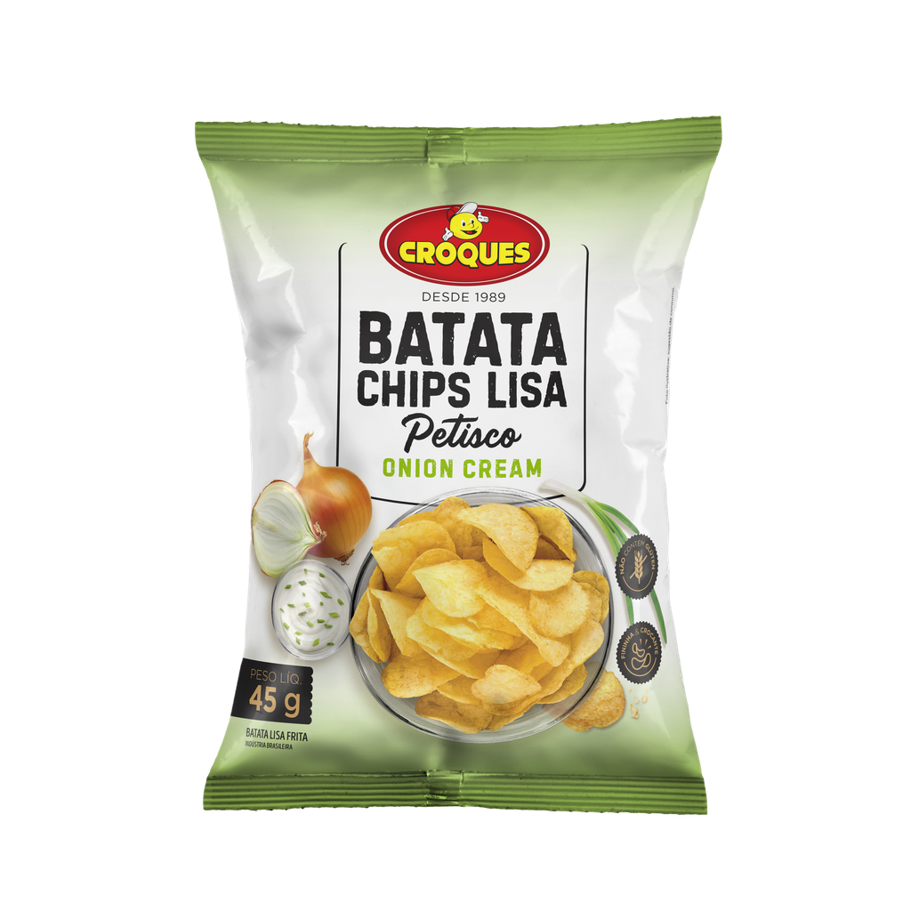 Batata Chips Lisa Croques Petisco Onion Cream 45 g