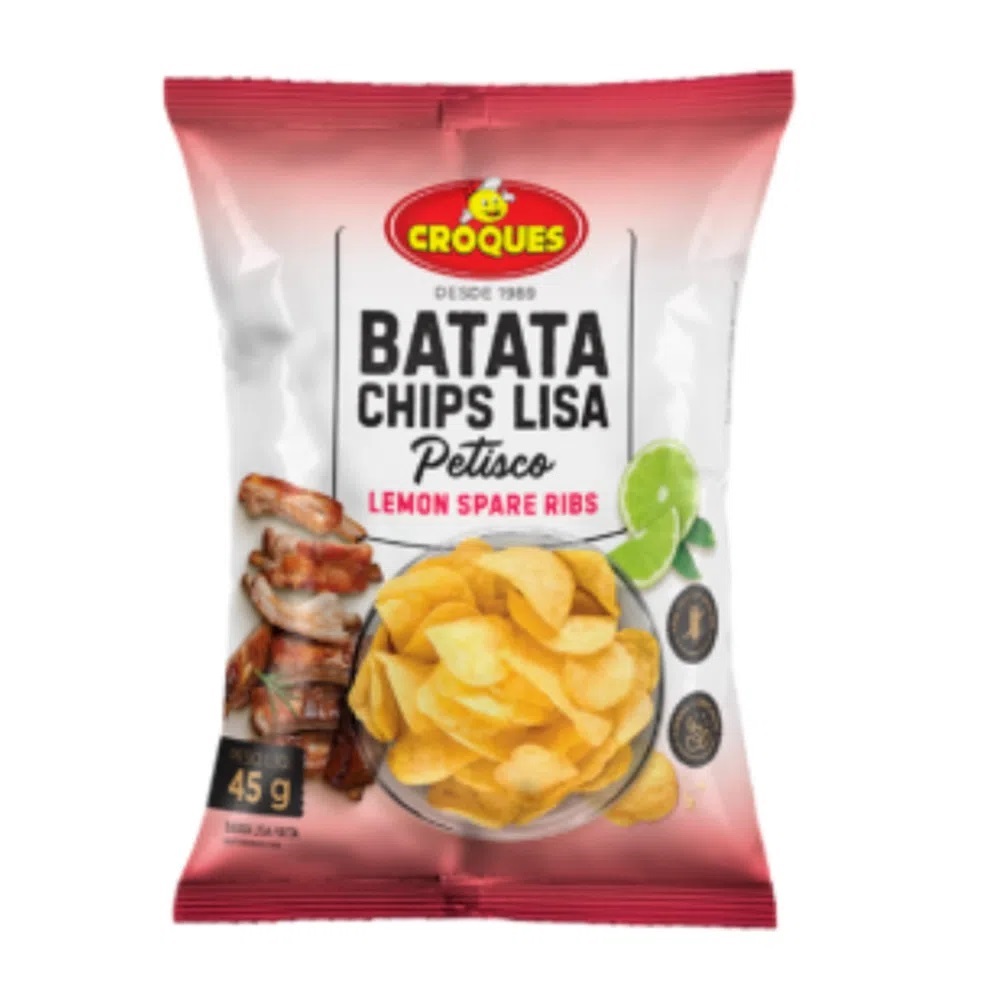 Batata Chips Lisa Croques Petisco Lemon Spare Ribs 45 g