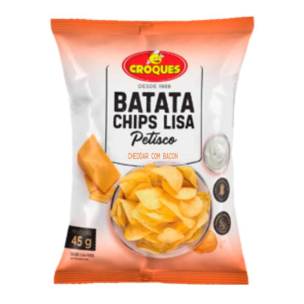 Batata Chips Lisa Croques Petisco Cheddar com Bacon 45 g