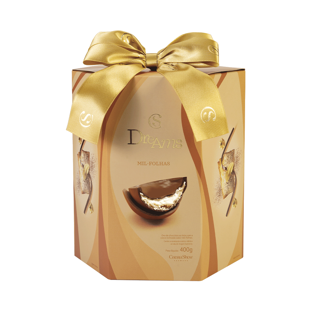 Ovo de Páscoa Dreams Mil Folhas Cacau Show 400 g