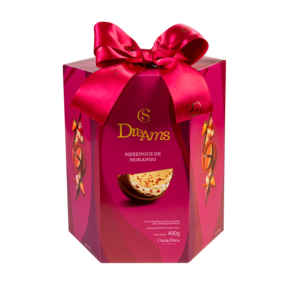 Ovo de Páscoa Dreams Merengue de Morango Cacau Show 400 g