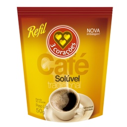 [6292] Café Solúvel Tradicional 3 Corações Refil 50 g